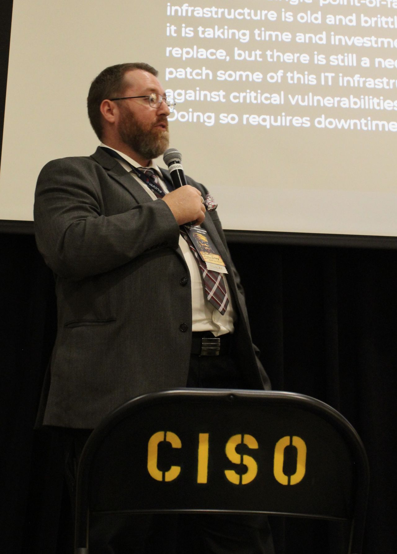 On stage: a competitor speaks during showdown